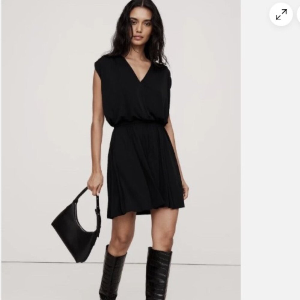 NWT Banana Republic Size  small  Black Jersey Mini Dress with open back